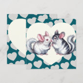 Carte de la Saint-Valentin Chinchillas s'embrassan (Devant / Derrière)