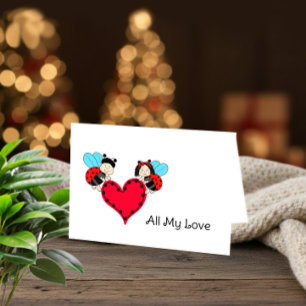 Carte de la Saint-Valentin coccinelle mignonne – T