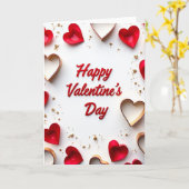 Carte de la Saint-Valentin Cœur 3D Rouge (Fleur jaune)