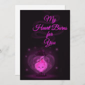 Carte de la Saint-Valentin Cœur Brûlant (Devant / Derrière)