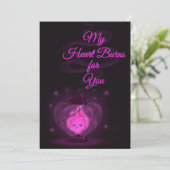 Carte de la Saint-Valentin Cœur Brûlant (Debout devant)
