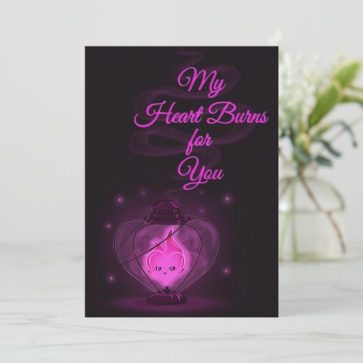 Carte de la Saint-Valentin Cœur Brûlant (Debout devant)