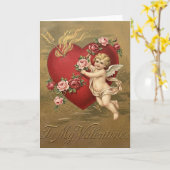 Carte de la Saint-Valentin Cœur de Cupidon (Fleur jaune)