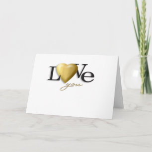 Carte de la Saint-Valentin Cœur d'Or Je T'Aime