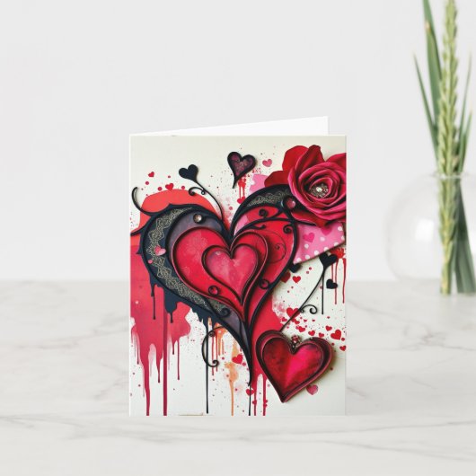 Carte de la Saint-Valentin Cœur Gothique (Devant)