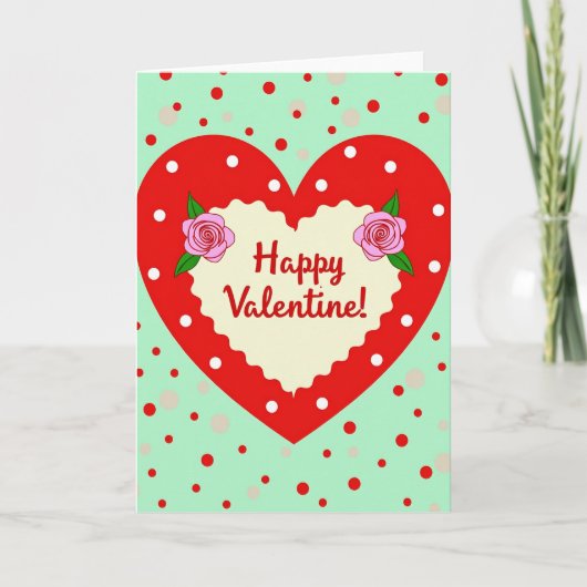 Carte de la Saint-Valentin cœur heureux (Devant)