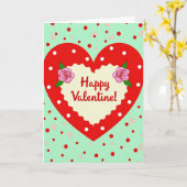 Carte de la Saint-Valentin cœur heureux (Fleur jaune)