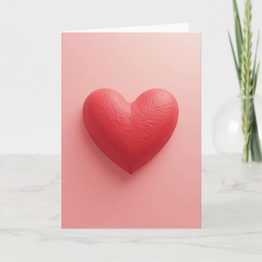 Carte de la Saint-Valentin cœur rose (Devant)