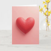 Carte de la Saint-Valentin cœur rose (Fleur jaune)