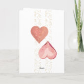 Carte de la Saint-Valentin Cœur Rose avec Fleurs (Dos)