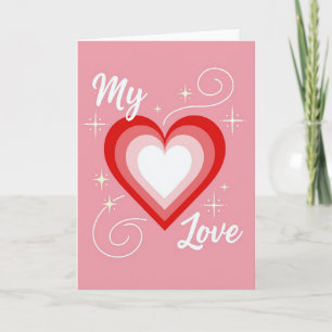 Carte de la Saint-Valentin Cœur Rose Mon Amour
