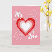 Carte de la Saint-Valentin Cœur Rose Mon Amour (Fleur jaune)