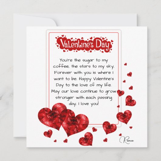 Carte de la Saint-Valentin Cœur Rouge (Devant)
