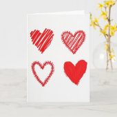 Carte de la Saint-Valentin cœur rouge (Fleur jaune)