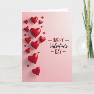 Carte de la Saint-Valentin coeurs 3D roses