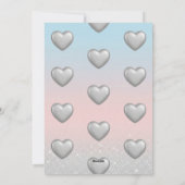 Carte de la Saint-Valentin Cœurs Argentés 3D Dégra (Dos)