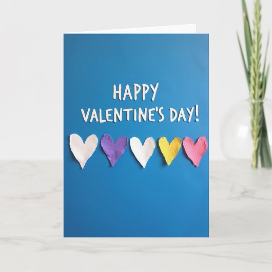 Carte de la Saint-Valentin Cœurs Azur (Devant)