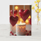 Carte de la Saint-Valentin Cœurs Brillants (Fleur jaune)