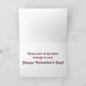Carte de la Saint-Valentin Cœurs Crochetés Teints (Intérieur)
