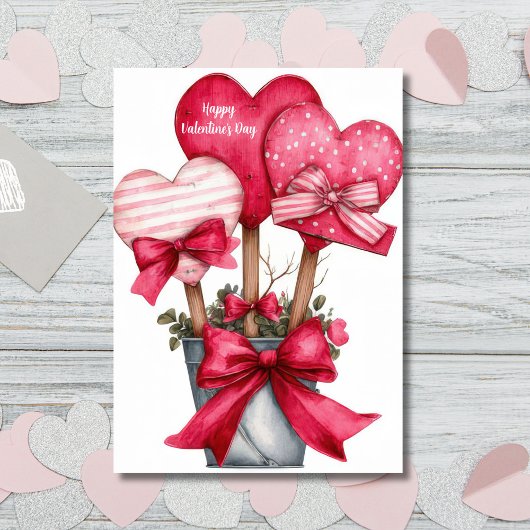 Carte de la Saint-Valentin Cœurs dans une Tasse 