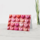 Carte de la Saint-Valentin Cœurs de Bonbons Roses (Devant)