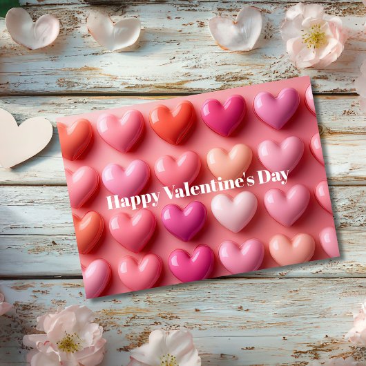 Carte de la Saint-Valentin Cœurs de Bonbons Roses