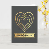 Carte de la Saint-Valentin Cœurs en Or Faux (Fleur jaune)