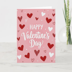 Carte de la Saint-Valentin Cœurs Pailletés