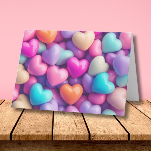 Carte de la Saint-Valentin Cœurs Rose Violet 