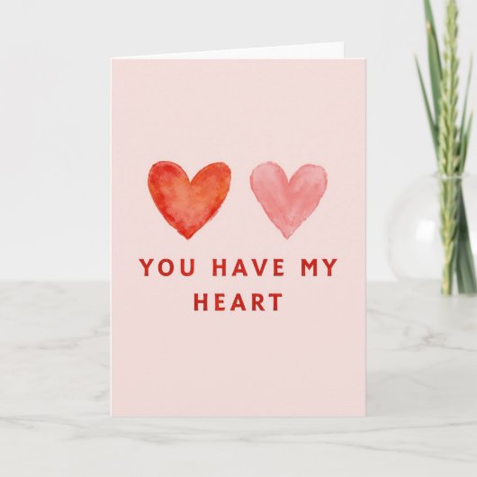 Carte de la Saint-Valentin cœurs roses (Devant)