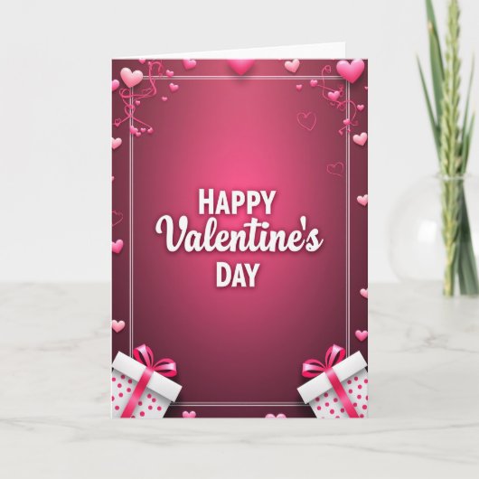 Carte de la Saint-Valentin Cœurs Roses Modernes (Devant)