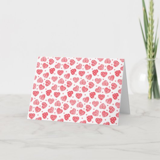 Carte de la Saint-Valentin Cœurs Rouges (Devant)