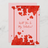 Carte de la Saint-Valentin Cœurs Rouges Carte d'an (Devant / Derrière)