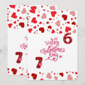 Carte de la Saint-Valentin Cœurs rouges et roses (Devant / Derrière)