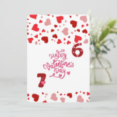 Carte de la Saint-Valentin Cœurs rouges et roses (Debout devant)