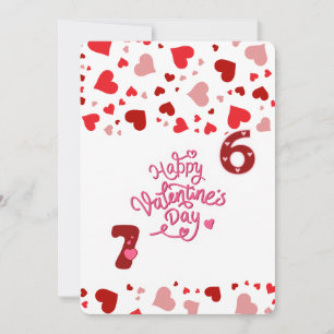 Carte de la Saint-Valentin Cœurs rouges et roses