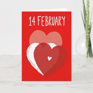 Carte de la Saint-Valentin Cœurs Rouges Février