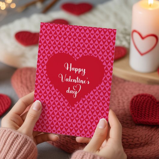 Carte de la Saint-Valentin Cœurs Rouges Romantique