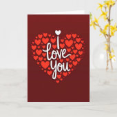 Carte de la Saint-Valentin Cœurs Superposés 'Je t' (Fleur jaune)