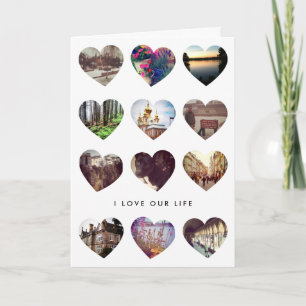 Carte de la Saint-Valentin Collage de 12 photos en