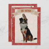 Carte de la Saint-Valentin COLLIE & OWL (Devant / Derrière)