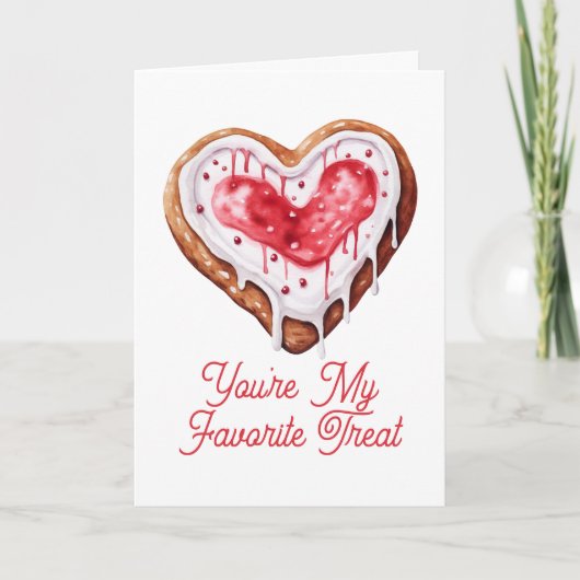 Carte de la Saint-Valentin Cookie en forme de coeu (Devant)