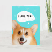 Carte de la Saint-Valentin Corgi Aqua (Devant)