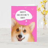 Carte de la Saint-Valentin Corgi Rose (Fleur jaune)