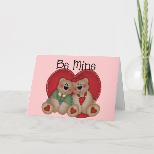 Carte de la Saint-Valentin - Couple d'oursons (Devant)