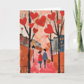 Carte de la Saint-Valentin - Couple se promenant d (Devant)