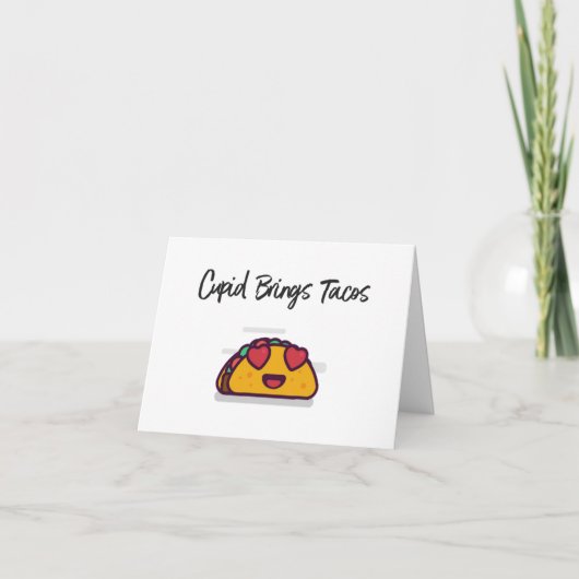 Carte de la Saint-Valentin Cupid apporte des tacos (Devant)