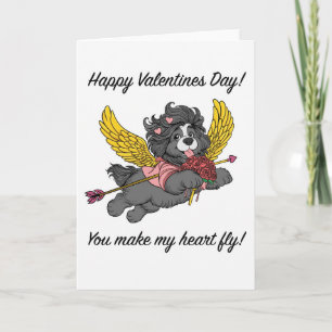 Carte de la Saint-Valentin Cupidon Chiot -intérieu