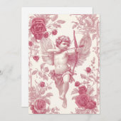 Carte de la Saint-Valentin Cupidon rose (Devant / Derrière)