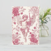 Carte de la Saint-Valentin Cupidon rose (Debout devant)
